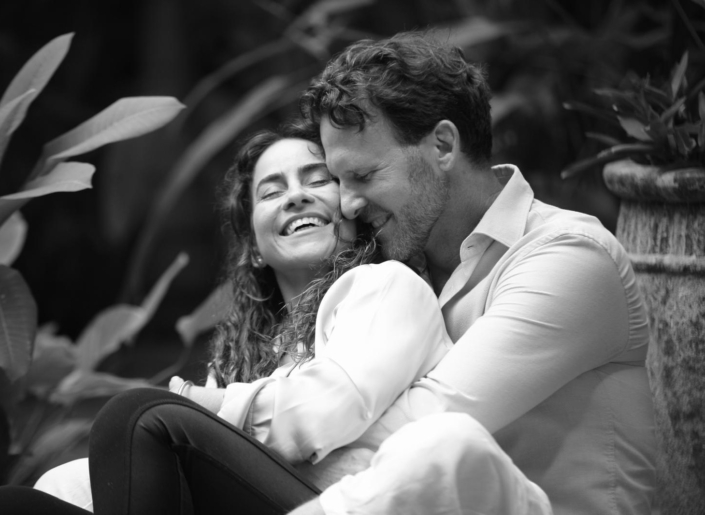 Talib and Shubhaa together, in quiet laughter