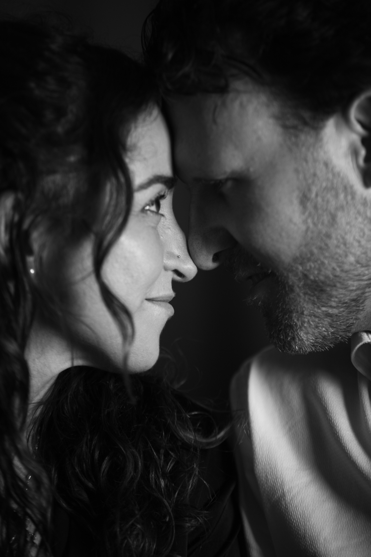 A couple in soft conversation